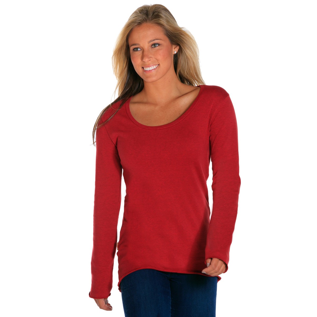 TNB-Womens-Heather-Red-Scoop-front